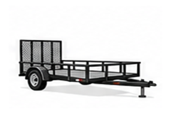 Illustration of a small open utility trailer with low sides
